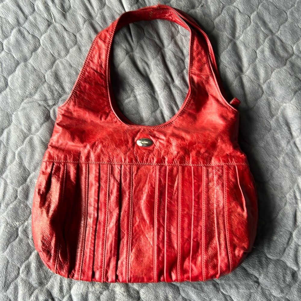 Prune red leather bag